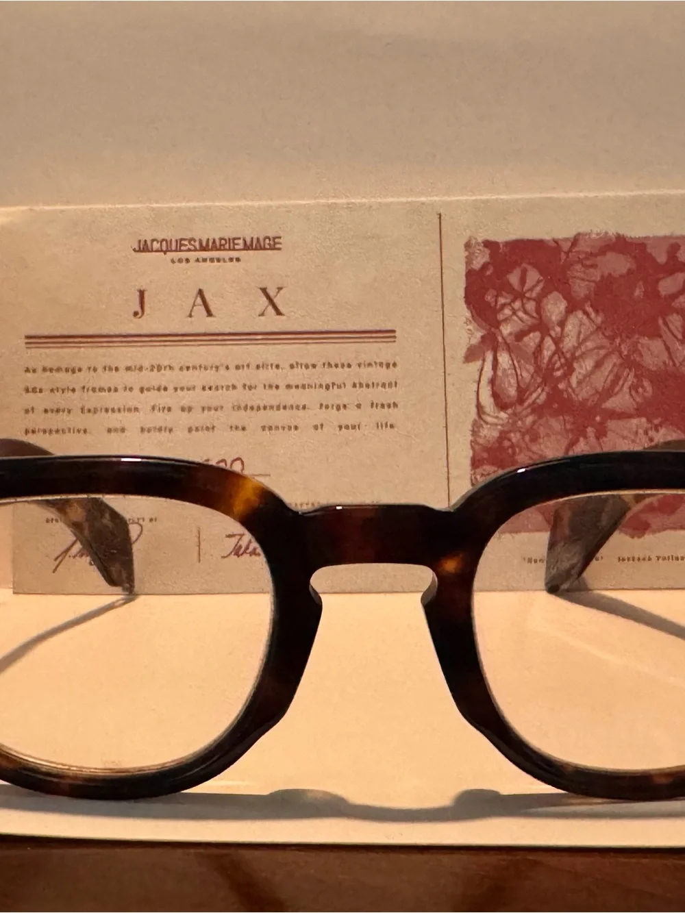 Jacques Marie Mage Brown Tortoiseshell JAX Glasses, original packaging